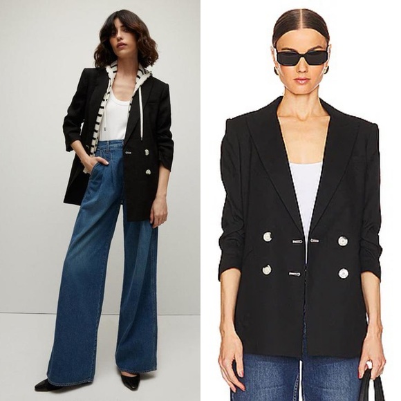 Veronica Beard Kiernan Linen Blend Dickey Blazer Jacket Black Size 0 - Picture 4 of 15